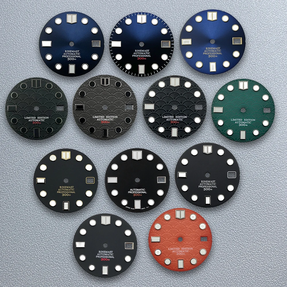 

28.5mm S Logo Scale Dial Fit NH35/NH36/4R/7S Japanese Movement Green Luminous High-Quality Watch Modification Accessories