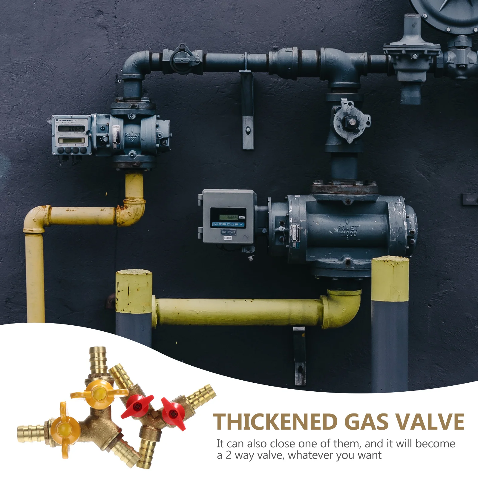 Válvula de aire de combustible Premium con bola de cierre en forma de 3 Y, válvula de aire de Gas y combustible dividida de cobre para uso comercial residencial, 2 uds.