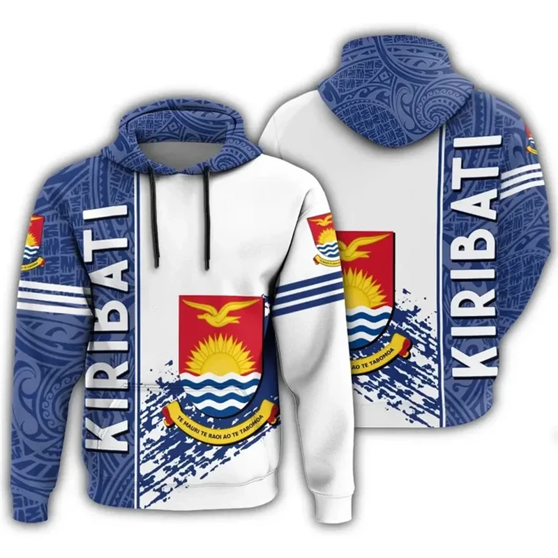 Kiribati Flag Map 3D Printed Hoodies For Men Clothes National Emblem Sweatshirts Casual Unisex Hoodie Boy Hoody Tops Tracksuit