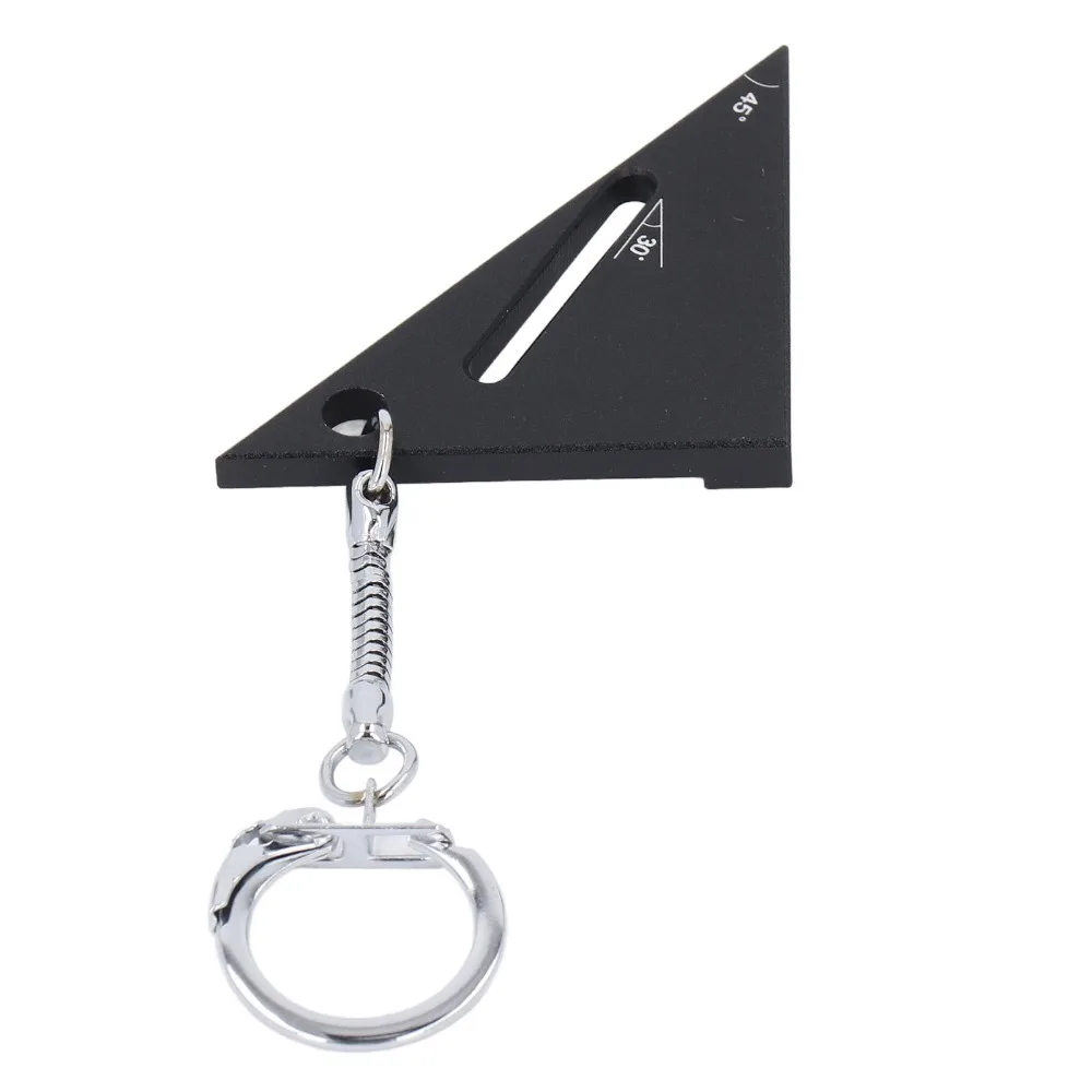 

2PCS Aluminum Alloy Carpenter Square 45/90 Degree Compact Protractor Tool High Precision black Triangle Ruler Woodworking