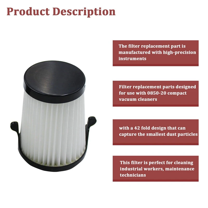Piezas de Repuesto de filtro HEPA para aspiradora inalámbrica, piezas de repuesto para aspiradora en seco, 49-90-1950, 0850, 2 piezas