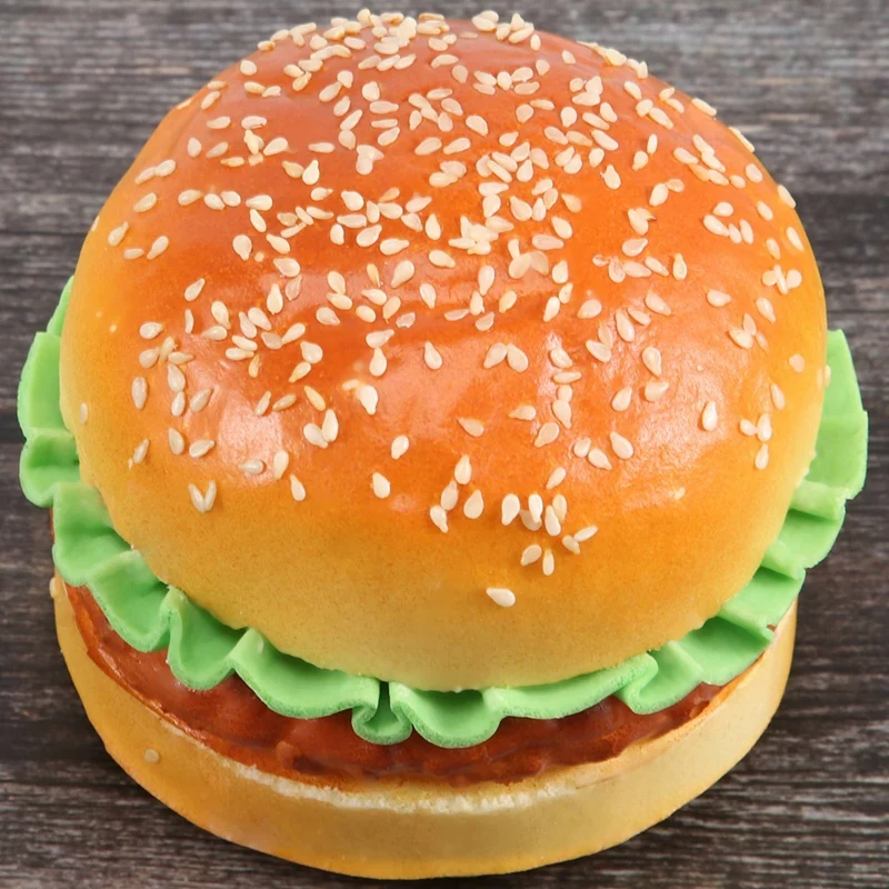 ●1pc Realistic Hamburger Lifelike Simulation Fake hamburger Bakery Display Kids Food Bread Toy Home Decoration-ABFB