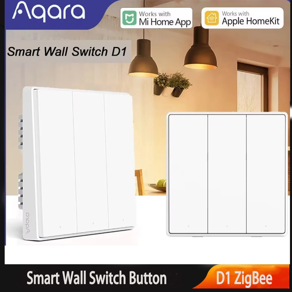 

Aqara Smart Wall Switch D1 ZigBee Light Switch Button Smart Home Remote Control Fire Wire With /NO Neutral For Mi Home Homekit