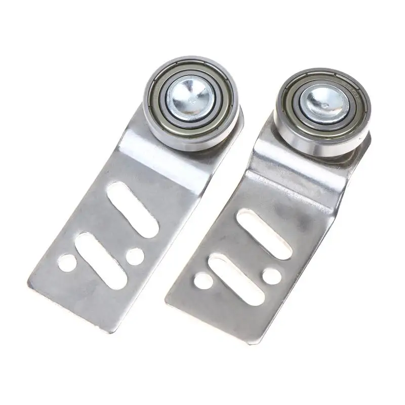 1Pair Stainless Steel Sliding Door Pulley Heavy-Duty Angled Sliding Door Runner With Steel Ball Bearings Hardware Track System