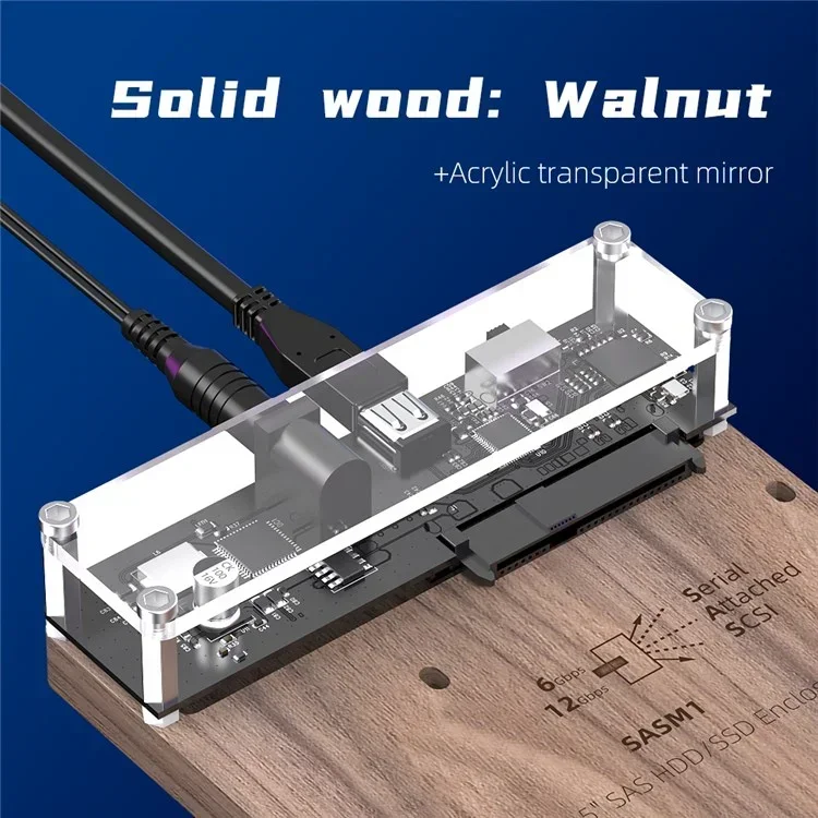 MAIWO SAS SATA Hard Drive Enclosure Reader Converter Docking Station USB Type-C Disk Box Case for 2.5/3.5 Inch SATA/SAS HDD SSD