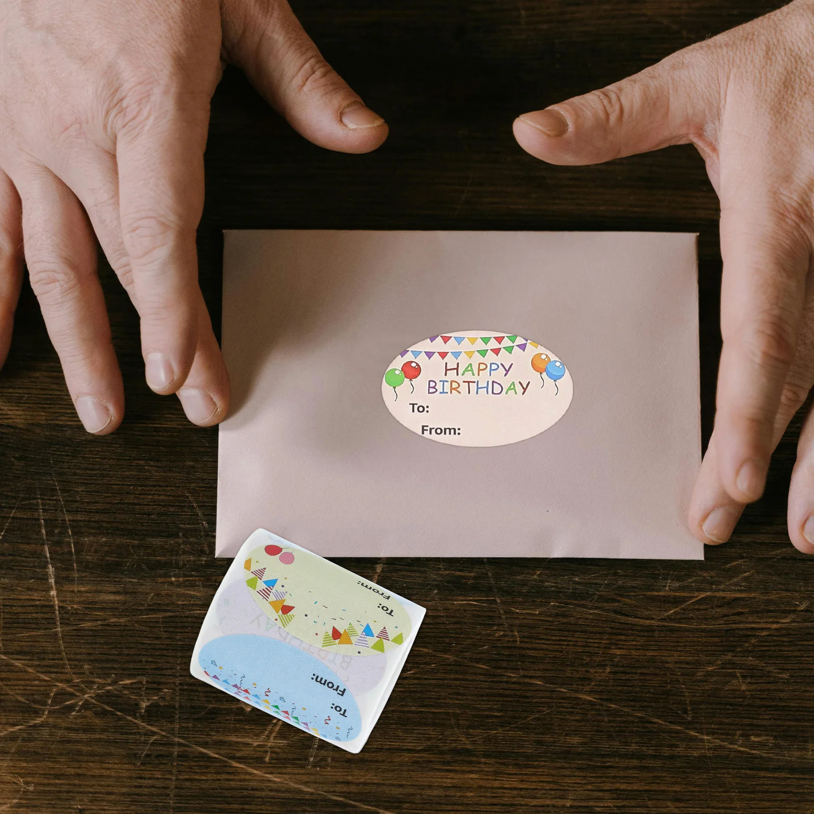 

Happy Birthday Stickers Balloon Labels Wrapping Paper Cards with Coated
