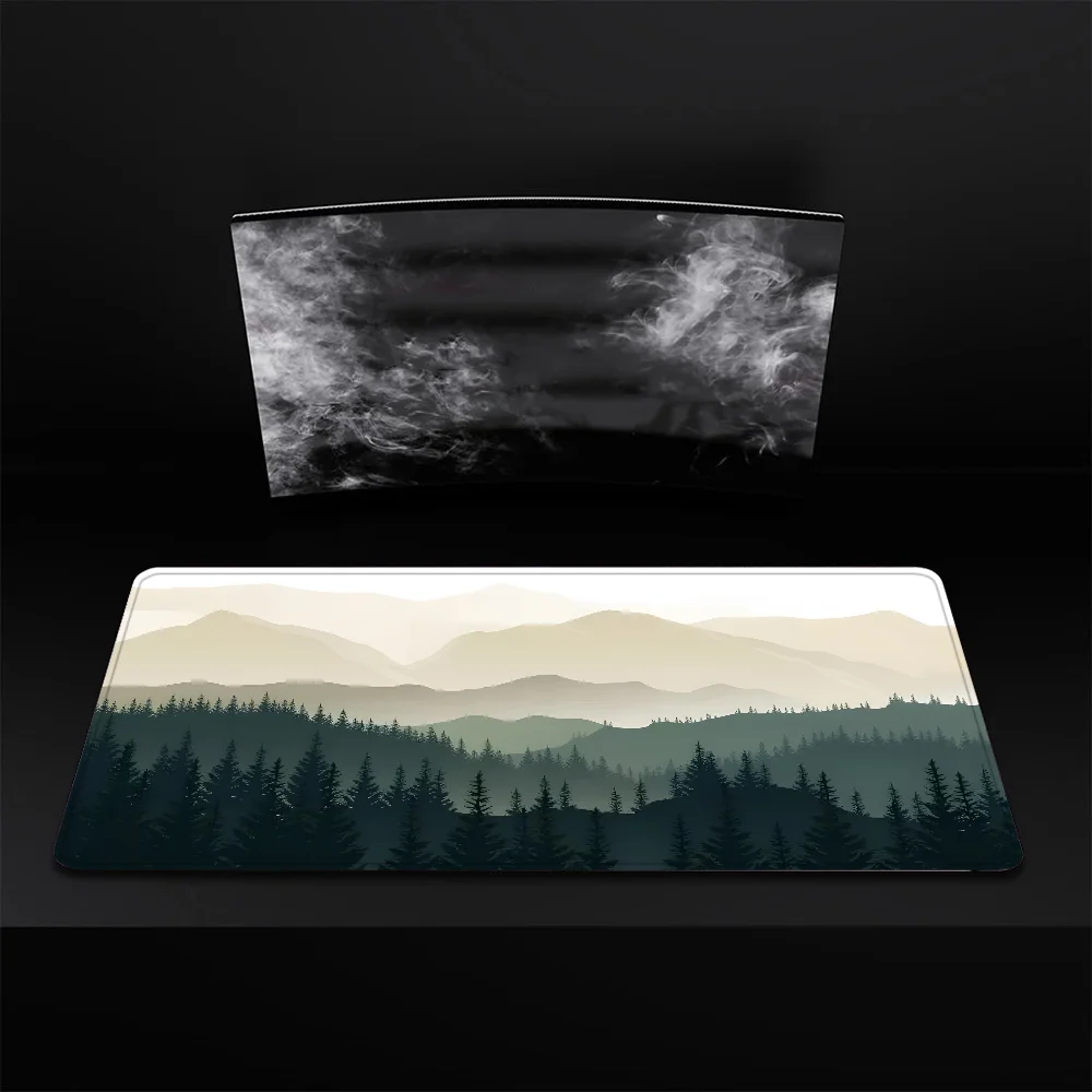 

Foggy Green Forest Mousepad Mousepad New Arrivals Large Gaming Mousepad L XL XXL Gamer Mouse Pad Size For Keyboards Mat