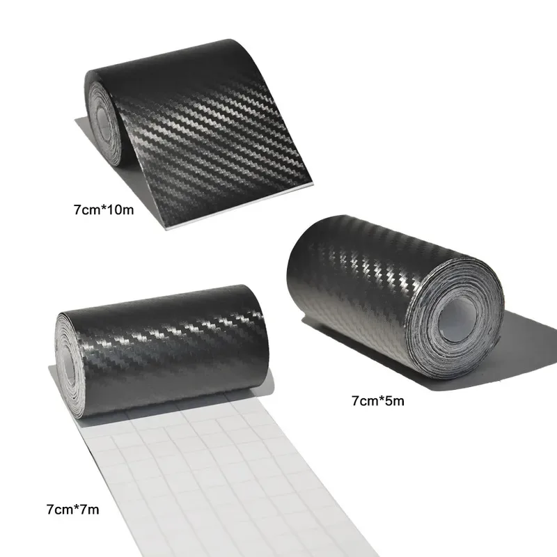 1/2/4pcs 3D Nano Carbon Fiber Car Sticker Adhesive Protective Strip, Car Door Sill Side Mirror Anti Scratch Tape Protective Film