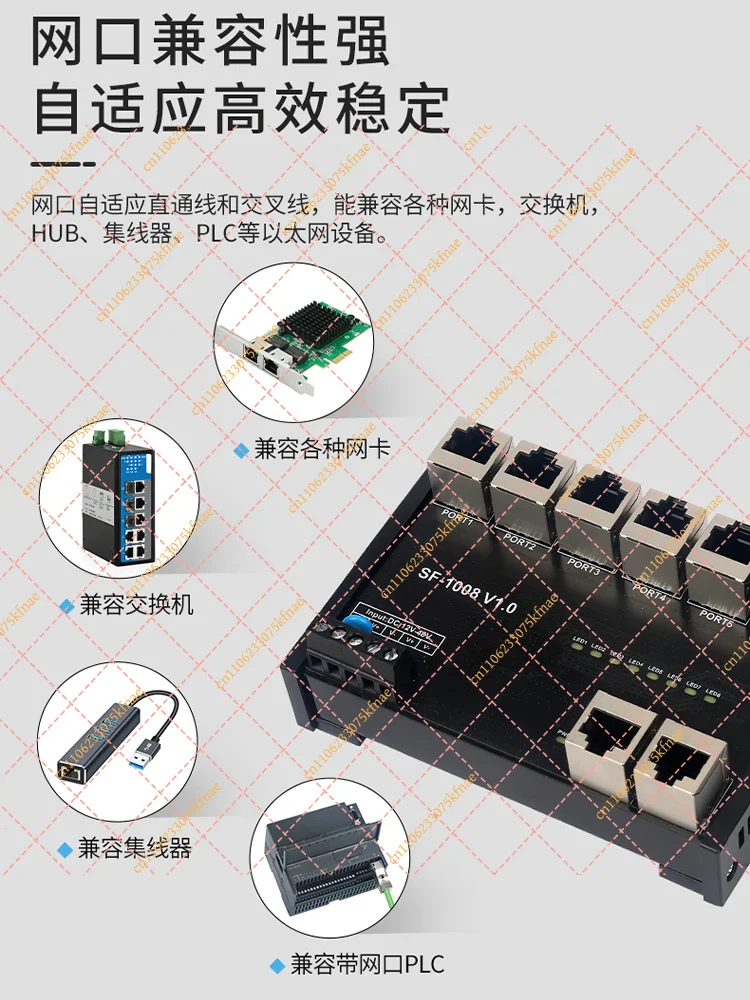 5/8 Port Industrial Ethernet Switch - Smart Managed 100Mbps DIN-Rail Switch for CCTV, Traffic Control & Industrial IoT Systems