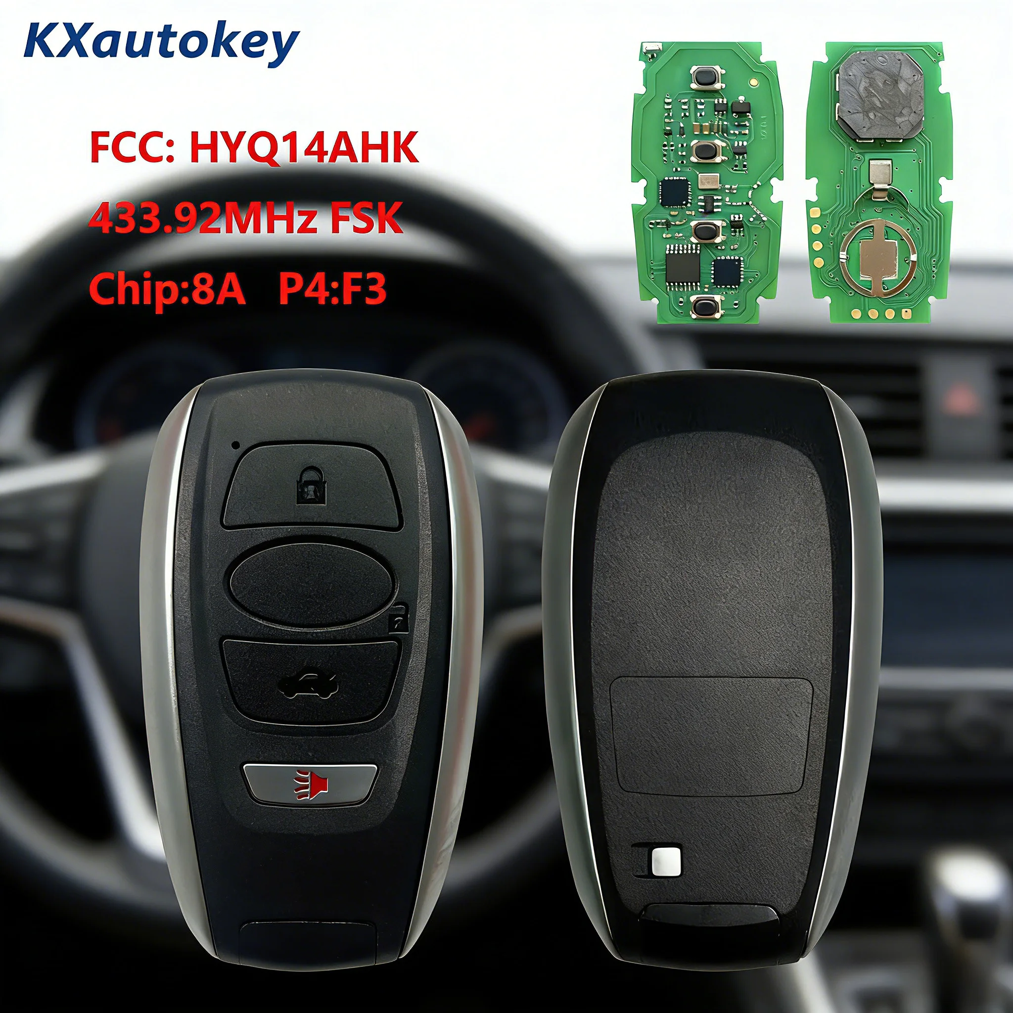 

KXK034008 For Subaru 2017-2020 3+1B Smart Key FCCID-HYQ14AHK Chip8A Complete Smart Key Specific For Subaru