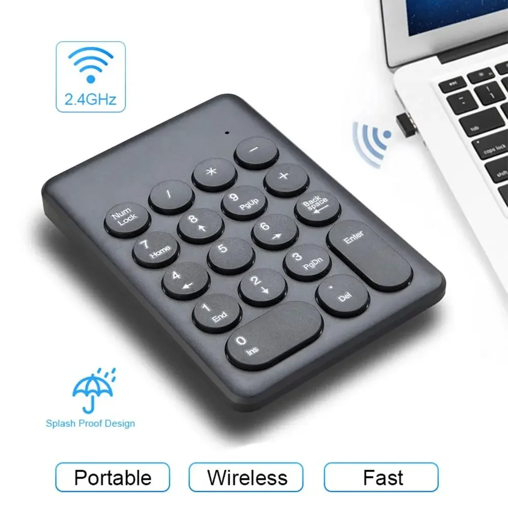 18 Keys Digital Keyboard Portable 2.4G Wireless USB Receiver Numeric Keypad Numpad For Laptop Keyboards