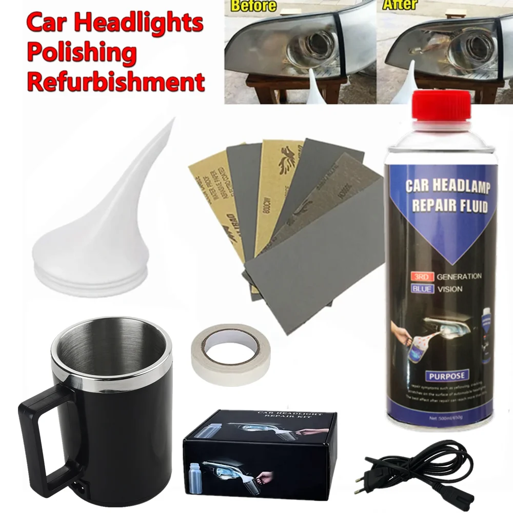 Cars Headlight Renovator liquid polymer Polishing Kits for Headlamp Lens Oxidation Restoration Renew Headlight Poli Set