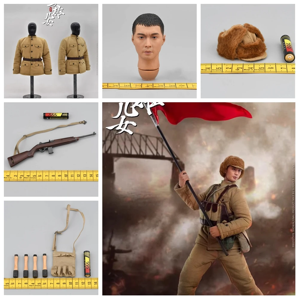 For Sale 1/6 Verycool VCF-2056 Asia Man Soldier Volunteer Fight for Peace Male Head Gloved Hand Coat Weapon Toys Model For 12