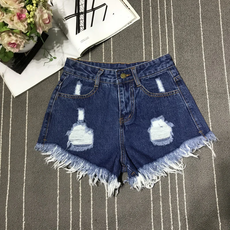 Y2k zerrissene Frauen Denim Shorts koreanische süße hohe Taille weibliche Casual Shorts Sommer lose neue Taschen alle passen Damen Shorts
