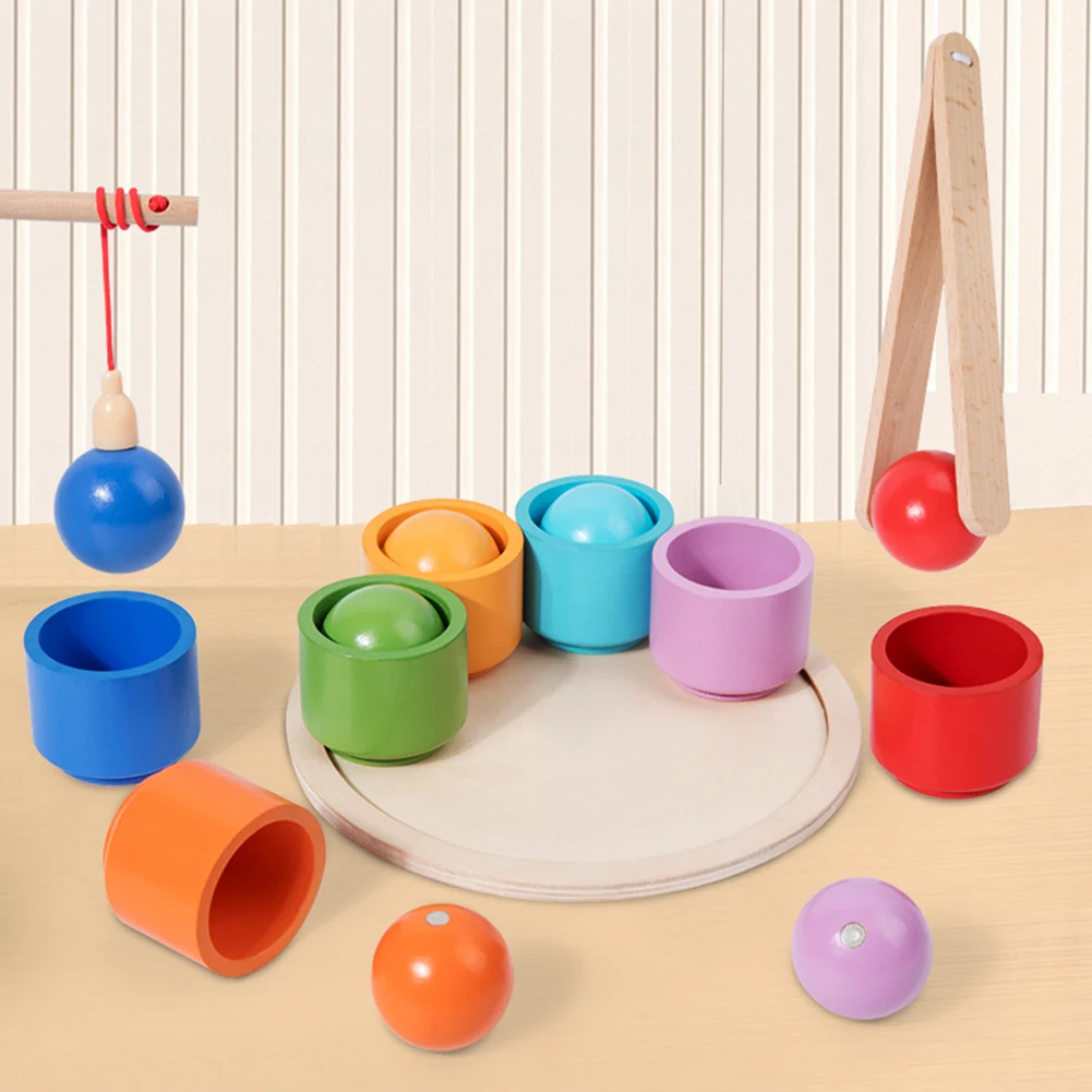 

Развивающие игрушки «Радужные шарики в стаканчиках» для дошкольников: стаканчики, шарики, миска, ложка. Обучающие игрушки для детей от 3 лет и старше.