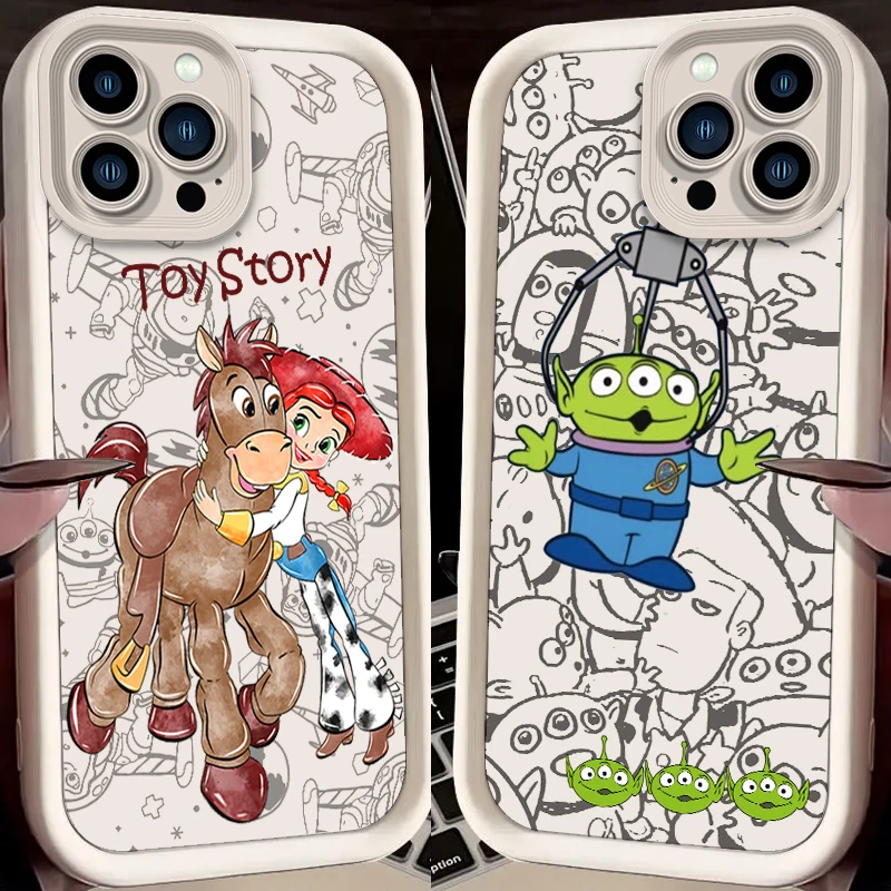 Toy Story Cute Alien Eye Ladder For Apple iPhone 15 14 13 12 11 XS XR X Pro Max Plus Soft Phone Case