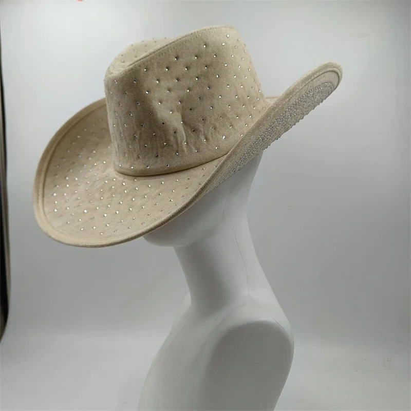Cowboy Series Western style Cowboy Women's Hat Men's Retro Men's Panama Cowboy Jazz Hat Men's Hat Water Diamond Sombrero Hombre image 3
