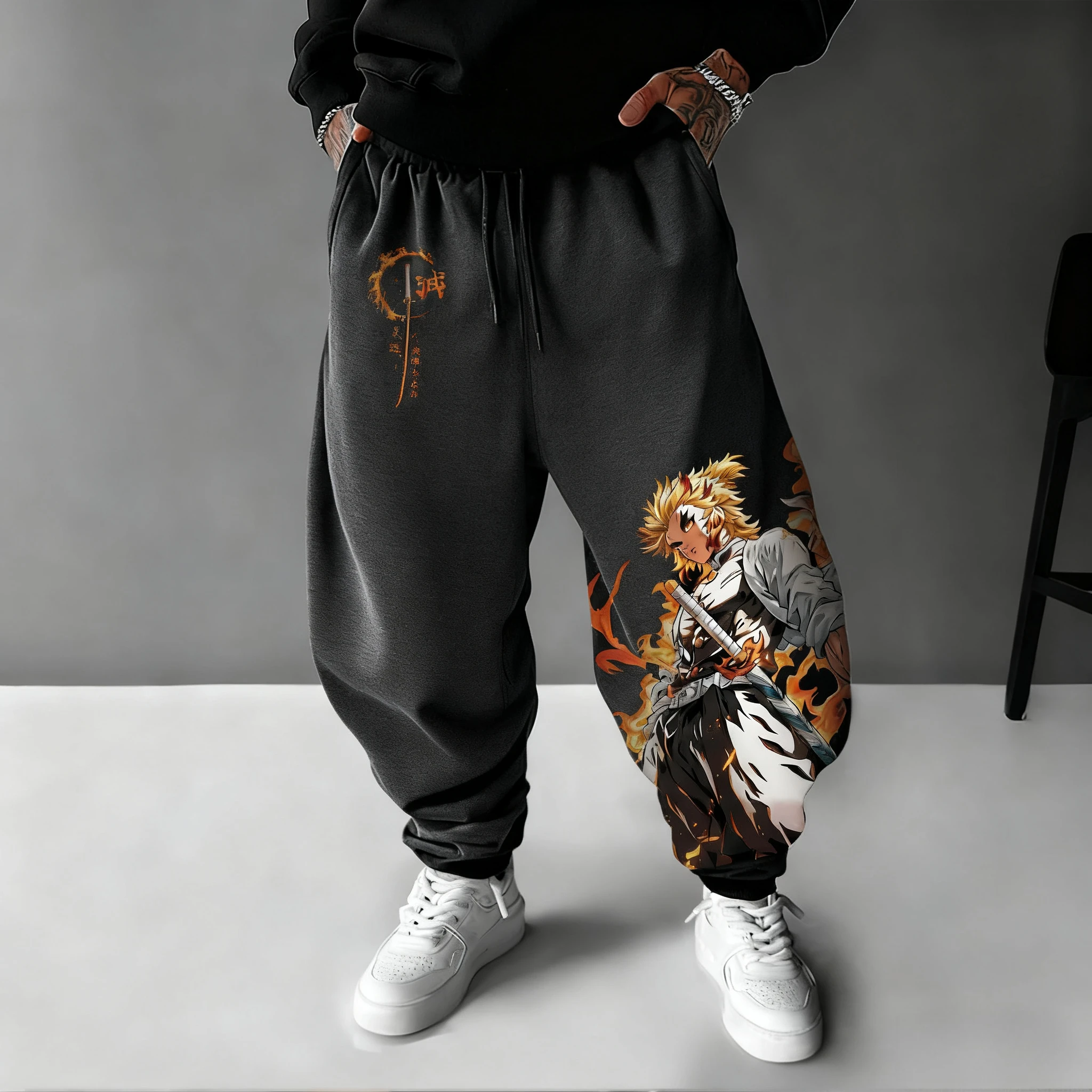 

Demon Slayer Sport Cotton Sweetpants 2026 Autumn/Winter New Men's and Women's Anime Printed Street Hip Hop Casual Loose Pants