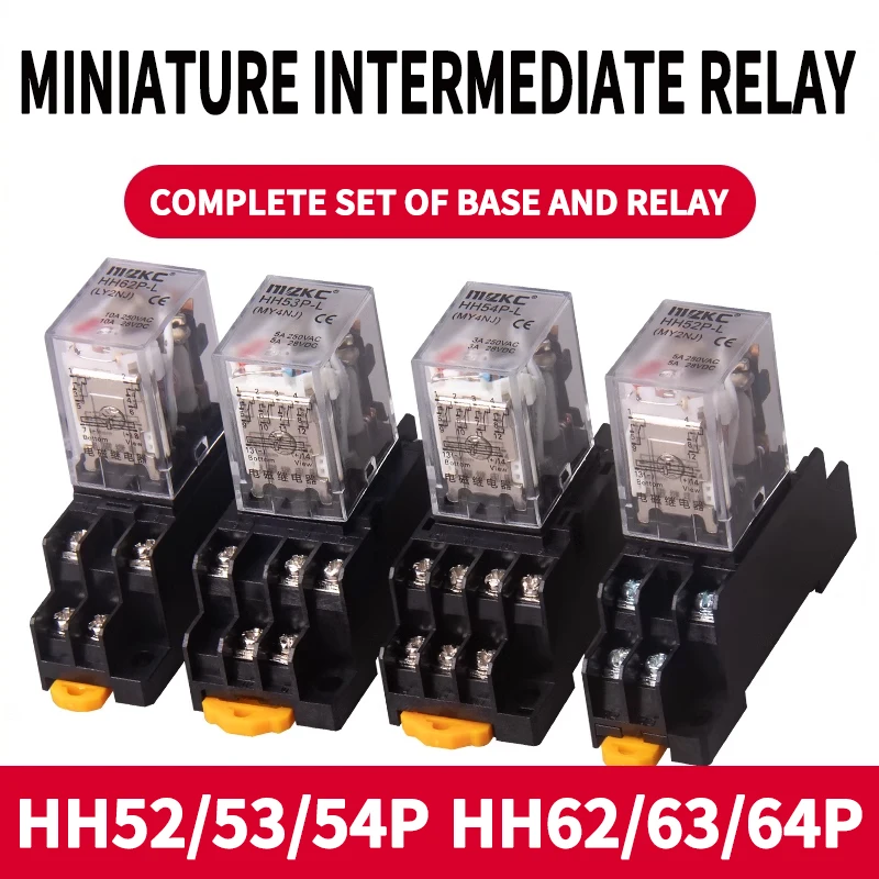 

10 PCS For Wholesale Miniature Control Relays Small Intermediate Relay AC 12V DC C24 AC220 HH52P HH53P HH54P HH62P HH63P HH64P