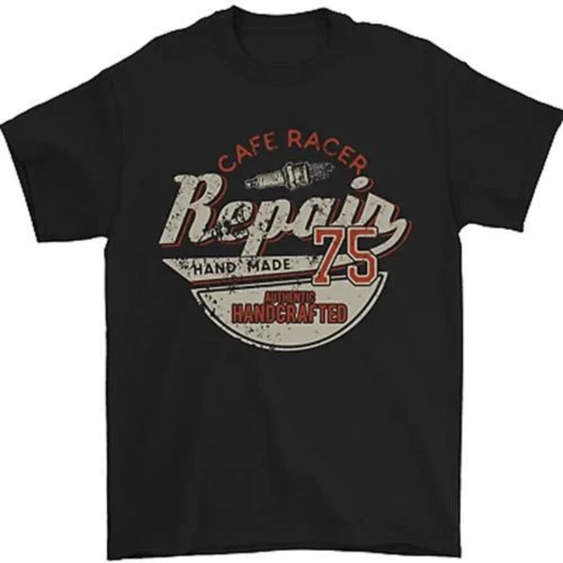 

Retro Motorcycle T-shirt Men's Summer Casual Versatile Comfortable Loose Short-sleeved Cotton Crew Neck Top Men's Clothing