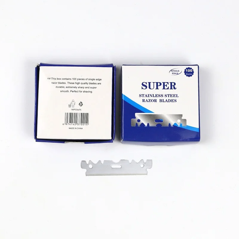100pcs single-sided Razor Blade Stainless Steel Razor Blades Men Shaving Shaver Manual Razor Blade Shaving Tools