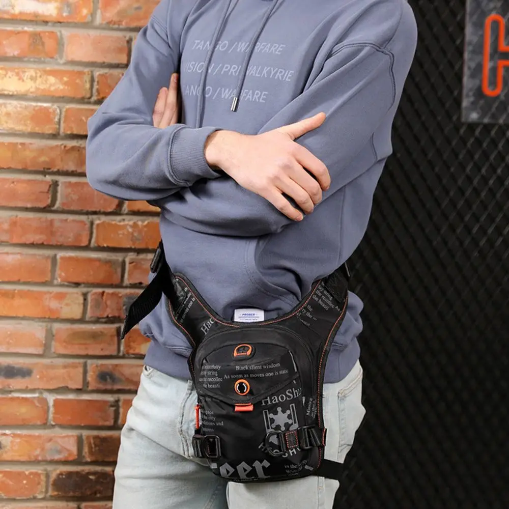 Men Waterproof Nylon Drop Leg Bags Thigh Hip Bum Belt Bag Waist Fanny Pack Boys Travel Riding Motorcycle Crossbody Shoulder Bags