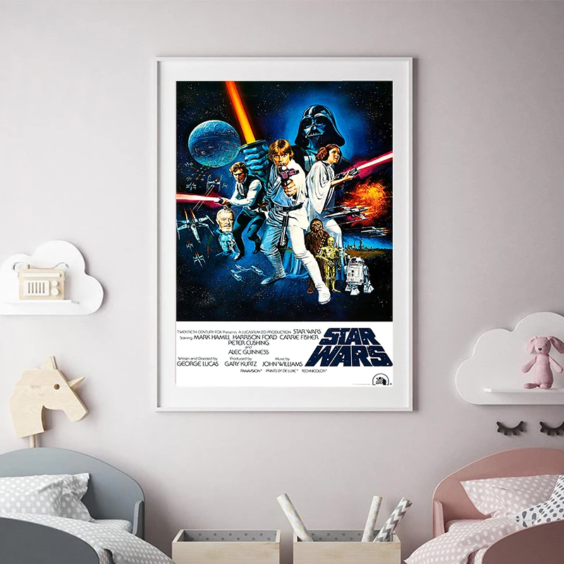 A New Hope 1977 Original Star Wars Movie Poster Art Print Science Fiction Vintage Film Canvas Painting Wall Pictures Home Decor