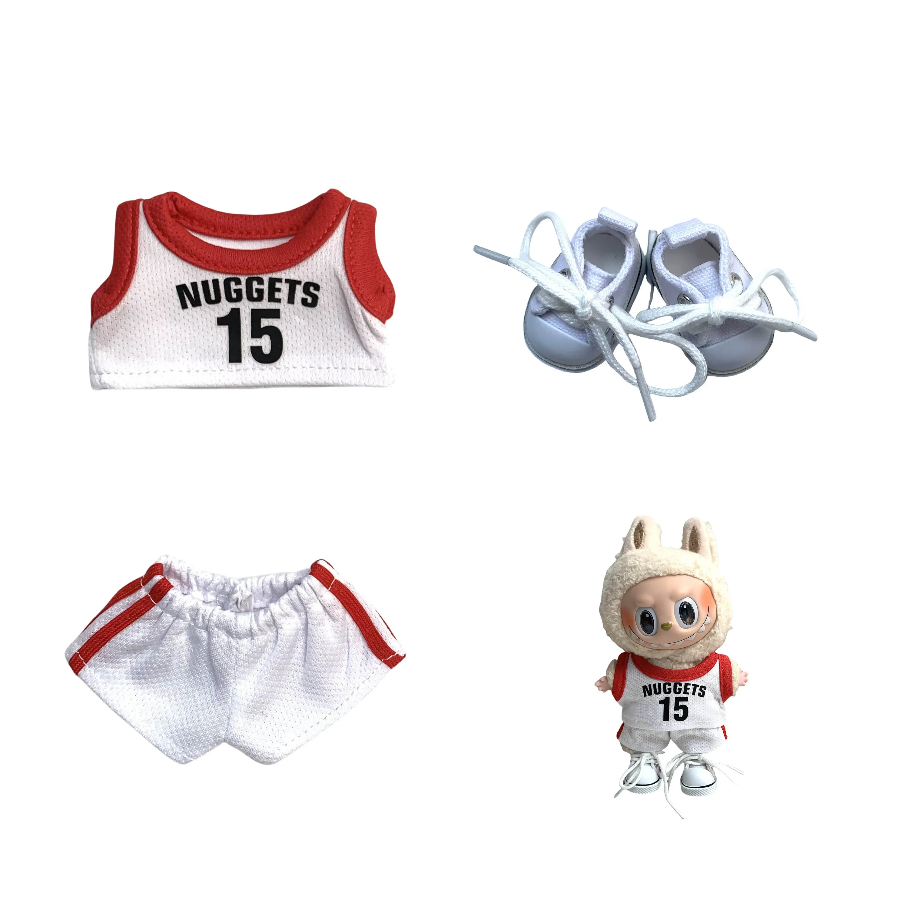 Clothes for Labubu  Basketball Player Clothing Kawaii Mini Plush Doll Clothes Doll Cute Athlete Idol Doll Accessories image 4