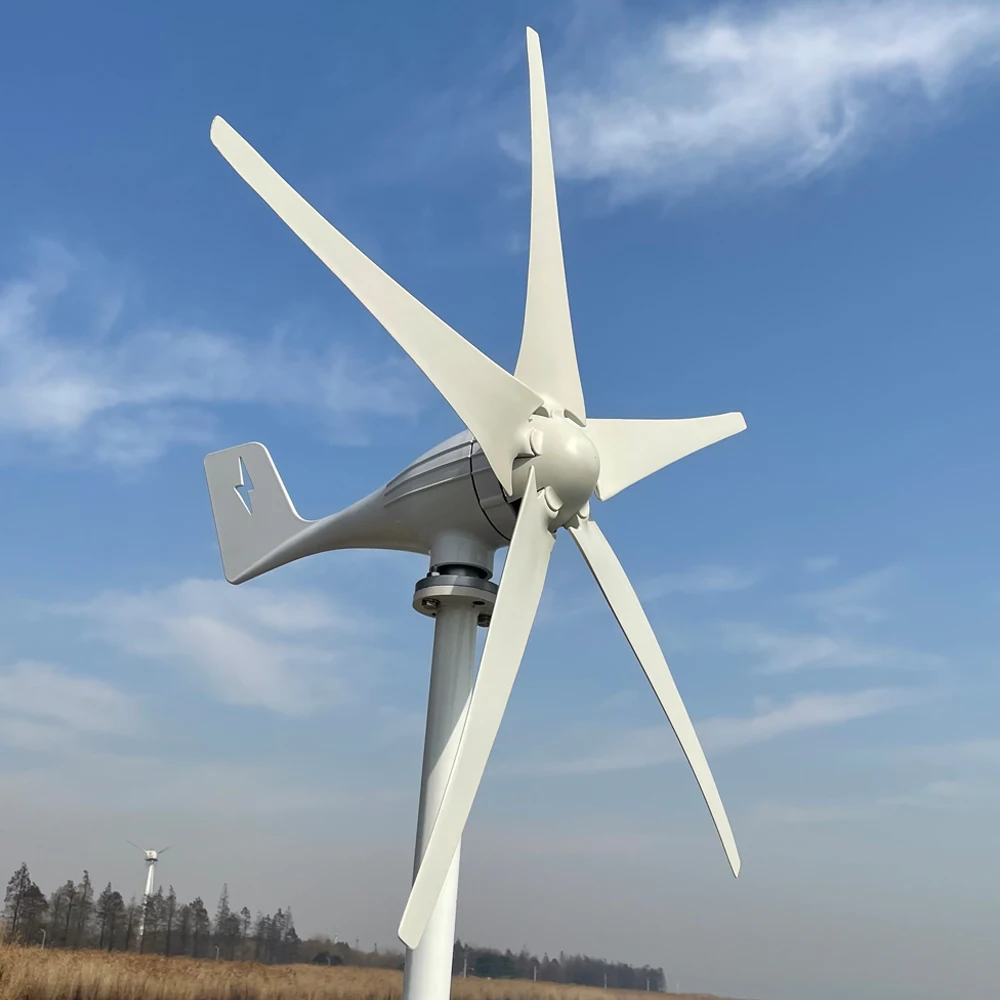 5KW Horizontal Wind Generator 5000W Turbine MPPT Controller 12V 24V 48V Low Noise Medium Windmill Household Small