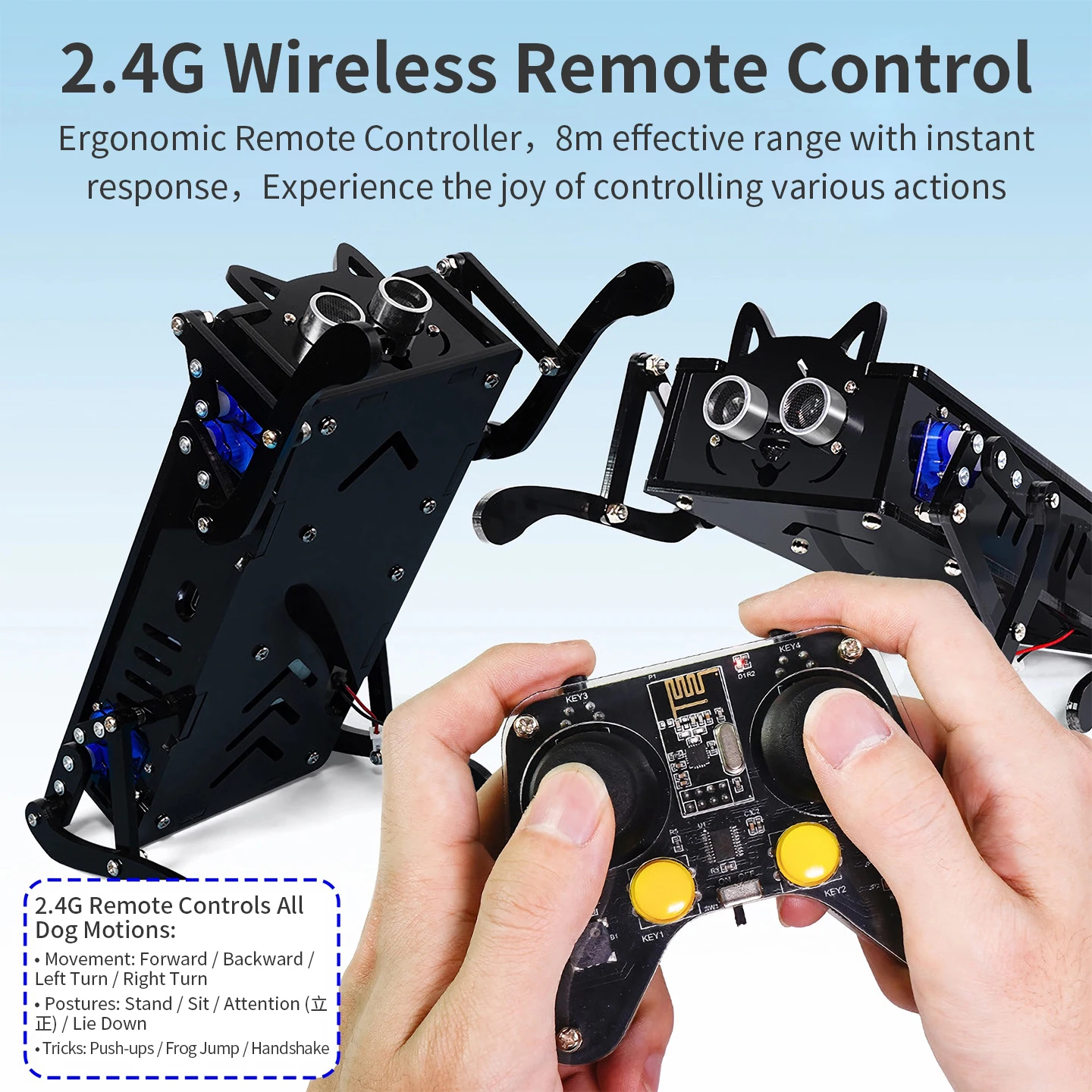 

Бионический робот, 4-ногий механический робот для собак, интеллектуальный программируемый обучающий робот с дистанционным управлением, электронный комплект для домашних животных, сделай сам