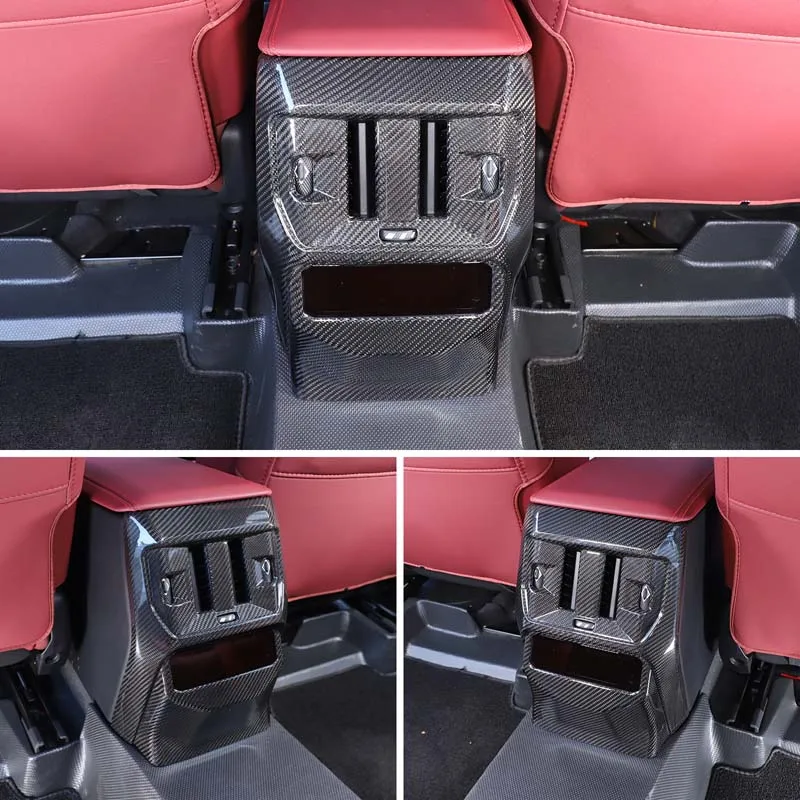 For 25-26 BMW X3 G45 Carbon Fiber Car Rear Air Conditioning Vent Panel Trim Cover sticker Car Interior Modification Accessories