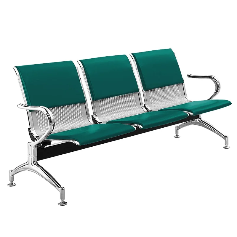 Leather Cushion Airport Waiting Chair Airport Modern Waiting Room Chair Public Seating Waiting Bench 3 Seater