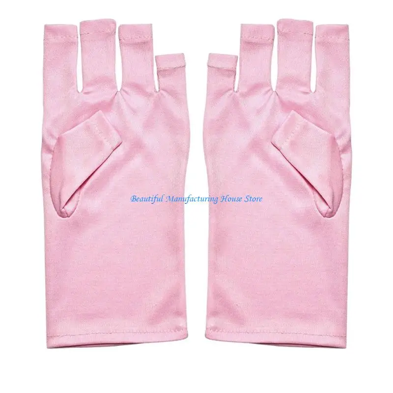

E56A Small Hands UV Gloves for Nails,Thickened UPF50+ UV Gloves, Fingerless Design for Women Gel Manicures