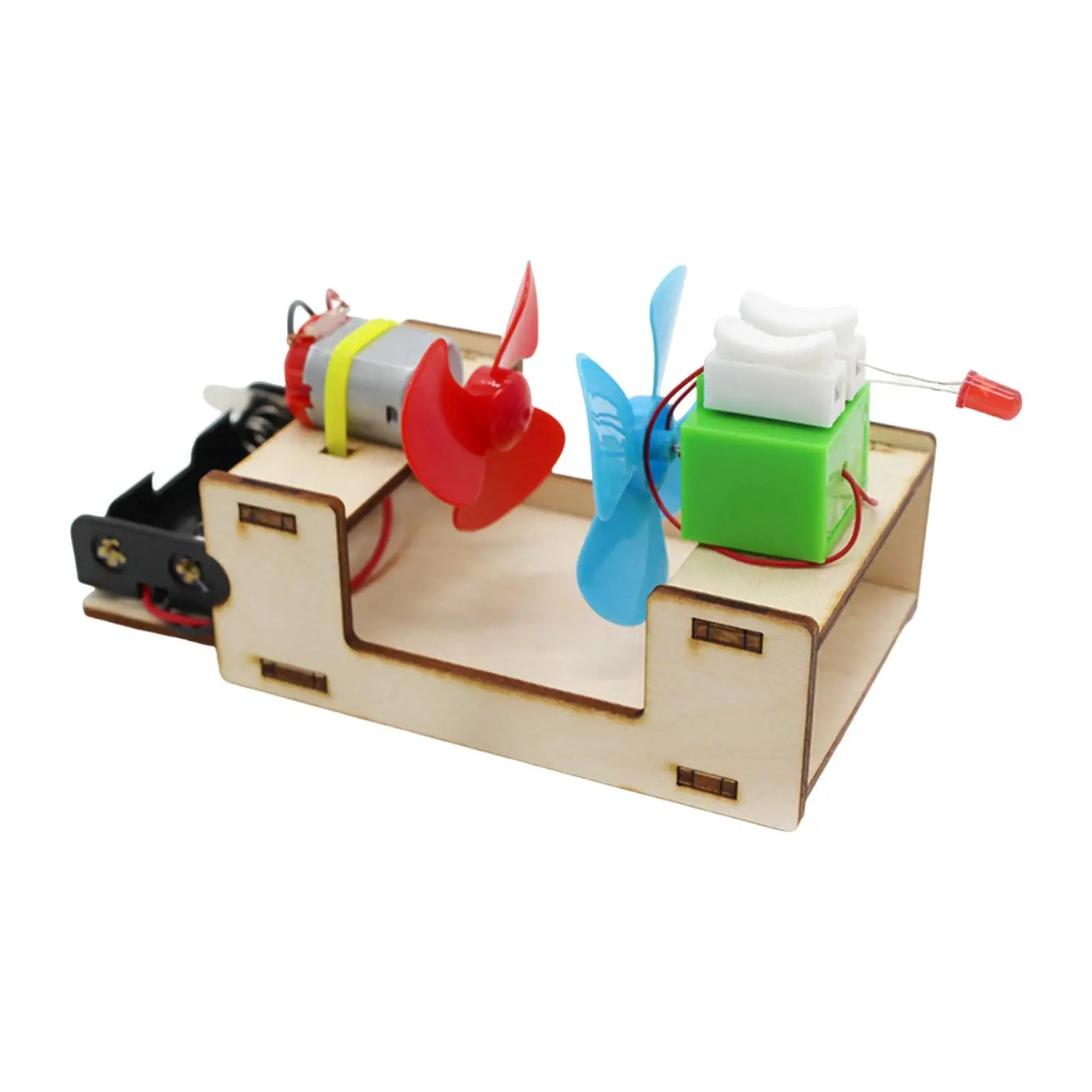 Experiment Kit Children Educational Wind Energy Conversion Wood Toy Physics Experiment Kit Student Science Practice Suitable