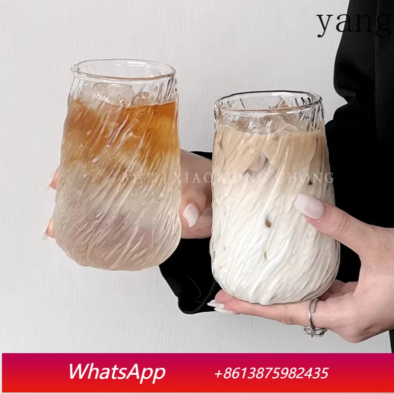 

LMM retro whirlwind large-capacity ice American latte cup high-value heat-resistant glass