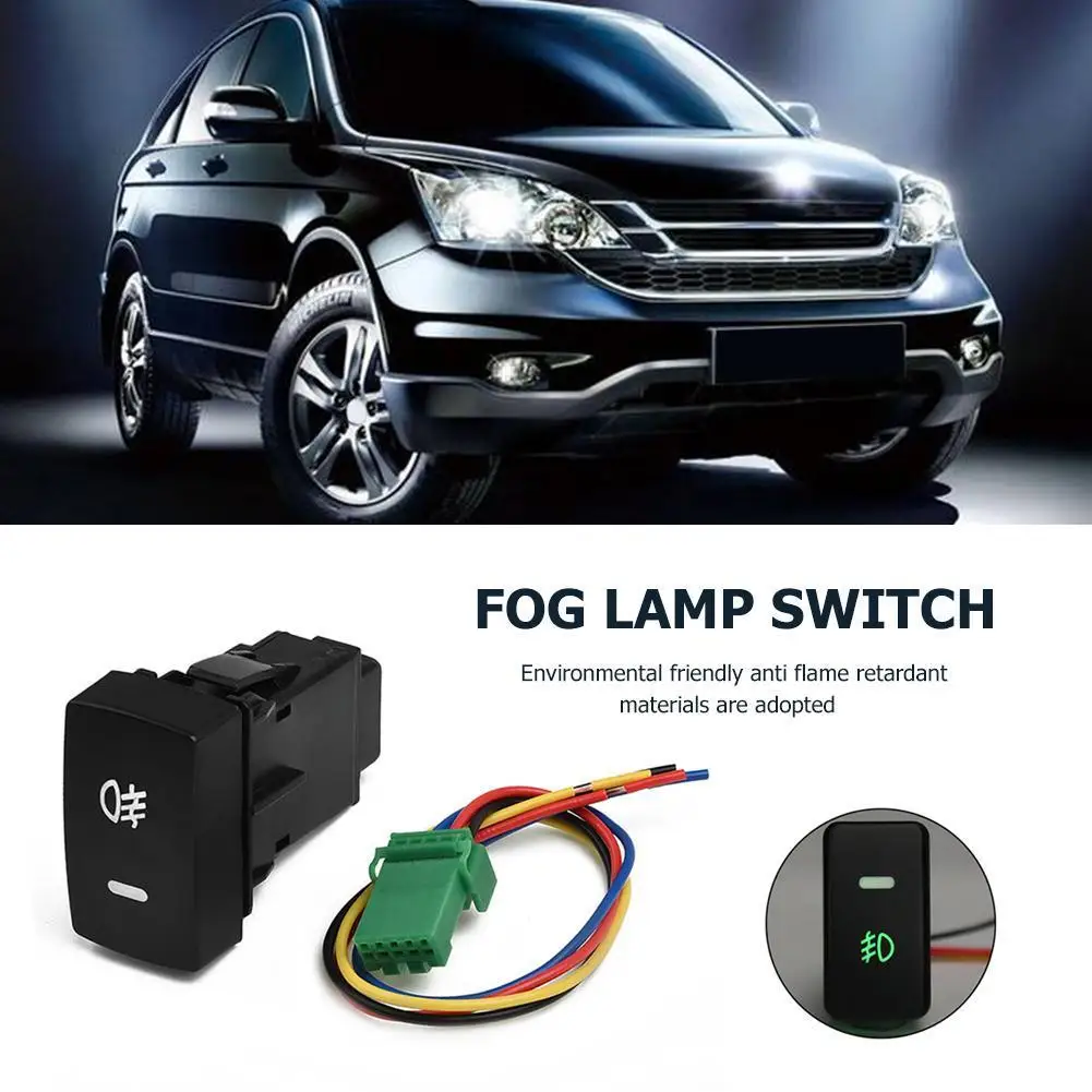 

5-Pin Fog Light Switch with Wire 12V Car Light On/Off LED Push Button Fog Lamp Switches with Cable for Honda Accord CRV Car Part
