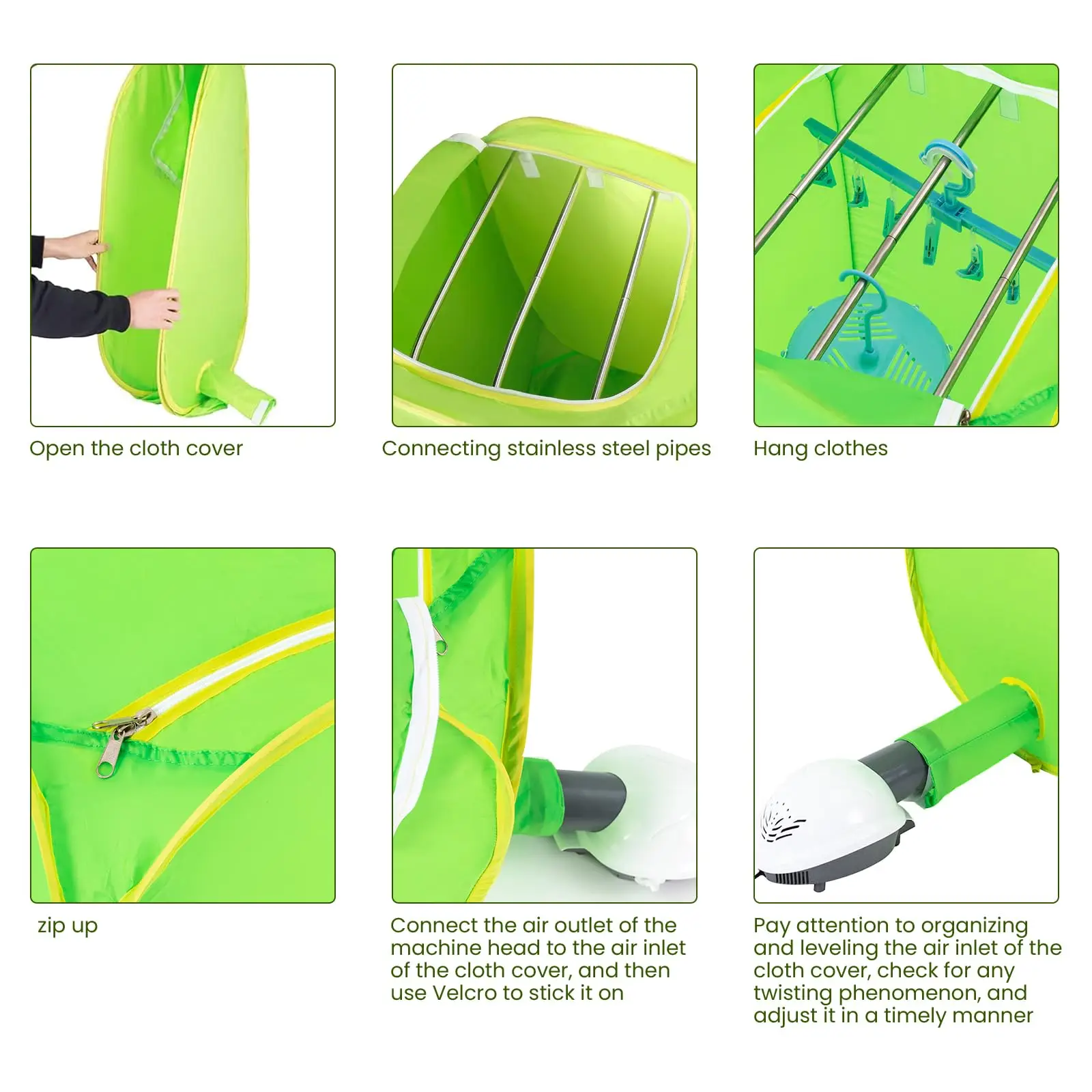 Portable Clothes Dryer Laundry Dryer Machine Electric Folding Fast Clothing Drying Heater 800W With Rack For Dormitory Laundry