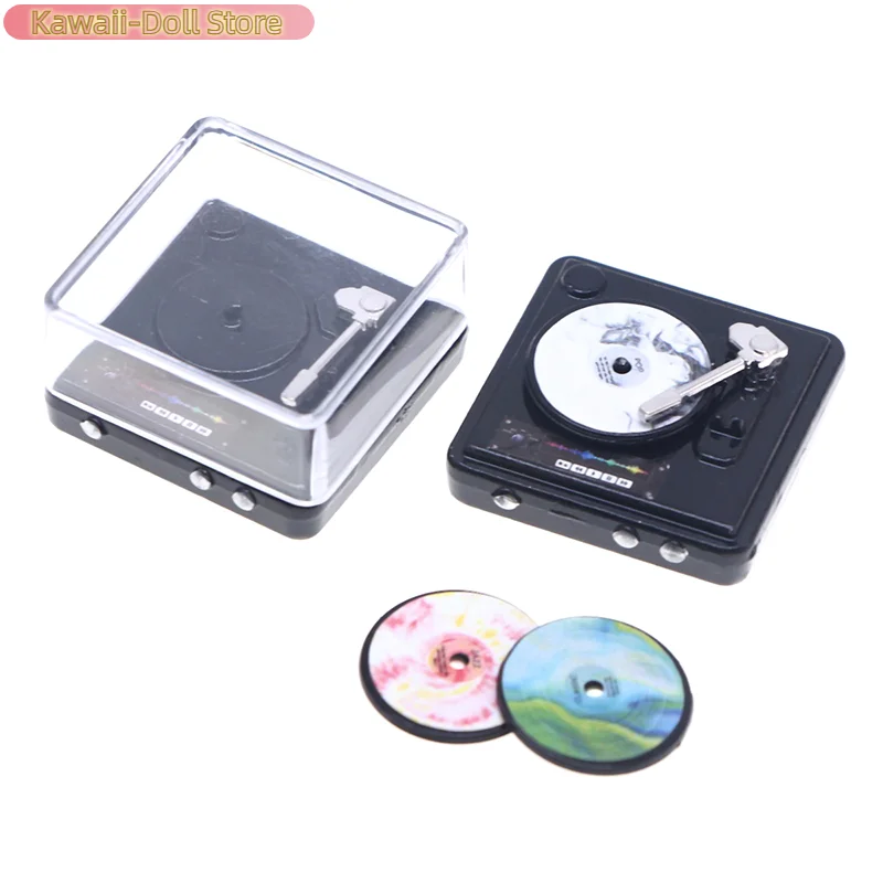 1:12 Dollhouse Miniature CD Player เครื่องเล่นแผ่นดิสก์บ้านชุดของเล่นตกแต่งบ้านตุ๊กตาอุปกรณ์เสริม