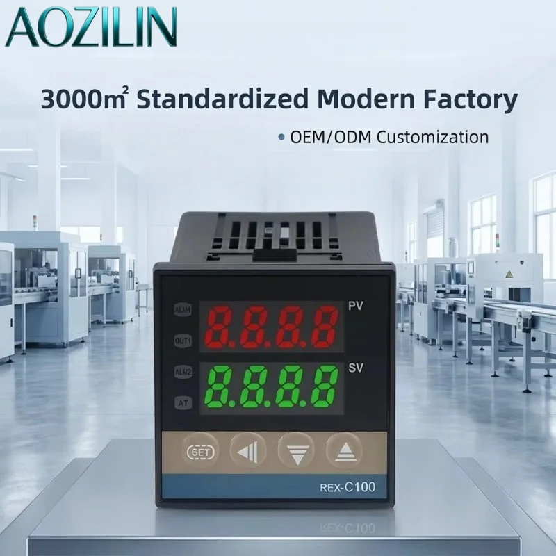 AOZILIN Smart Digital Temp Control Kit 220V AC Relay Output 7 Digit Display Timing Switch Solid State Thermostat OEM Available