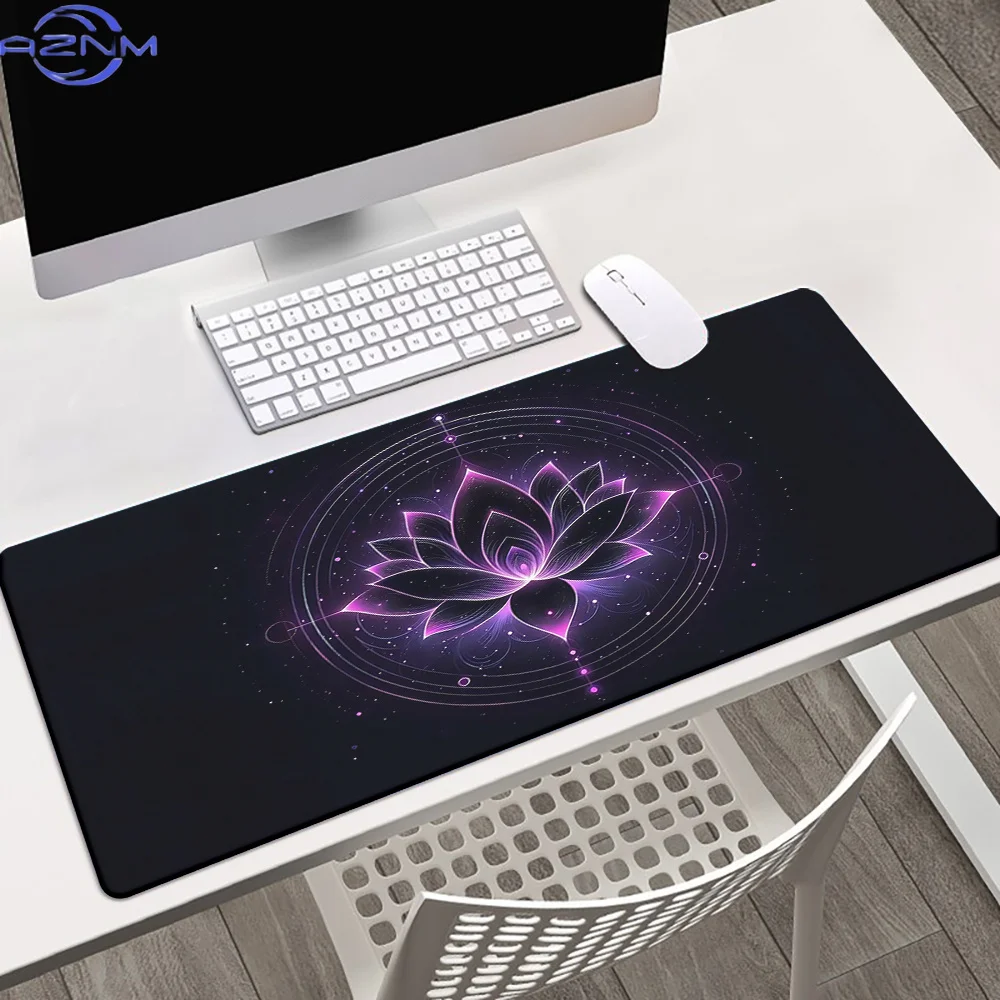 1pc Pink Fluorescent for Lotus Flower HD Printed Pad for Desk, Multi Functional XXL Mousepad, Keyboard Gaming Mouse Mats, Office