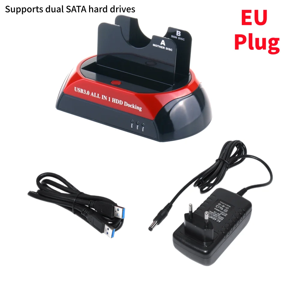 USB 2.0 to IDE SATA Hard Disk Cloning Dock All in One HDD Docking Station Dual Bay 2.5 Inch 3.5 Inch ESATA