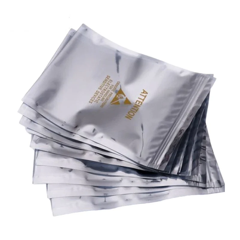 100 Pieces of Anti-static Zipper Bag Self Sealing Packaging ESD Bag Electronic Accessories Shielding Bag Printed Logo Resealable