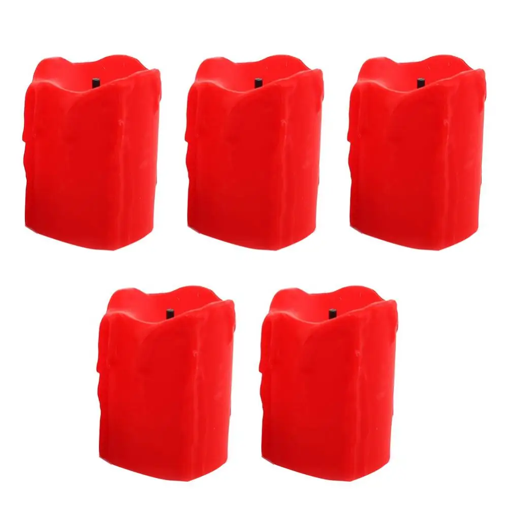 شمعة إلكترونية محاكاة LED الديكور الطرف عديمة اللهب 5 قطع الجدول ضوء الديكور