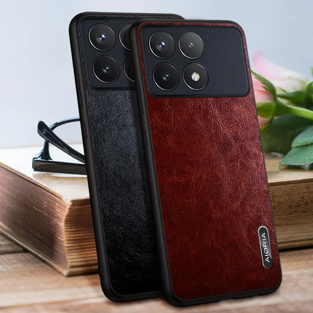 Case for Xiaomi Poco F6 M6 Pro 5G wood Like soft TPU silicone PC wood pattern PU leather skin covers for Xiaomi Poco F6 Pro case