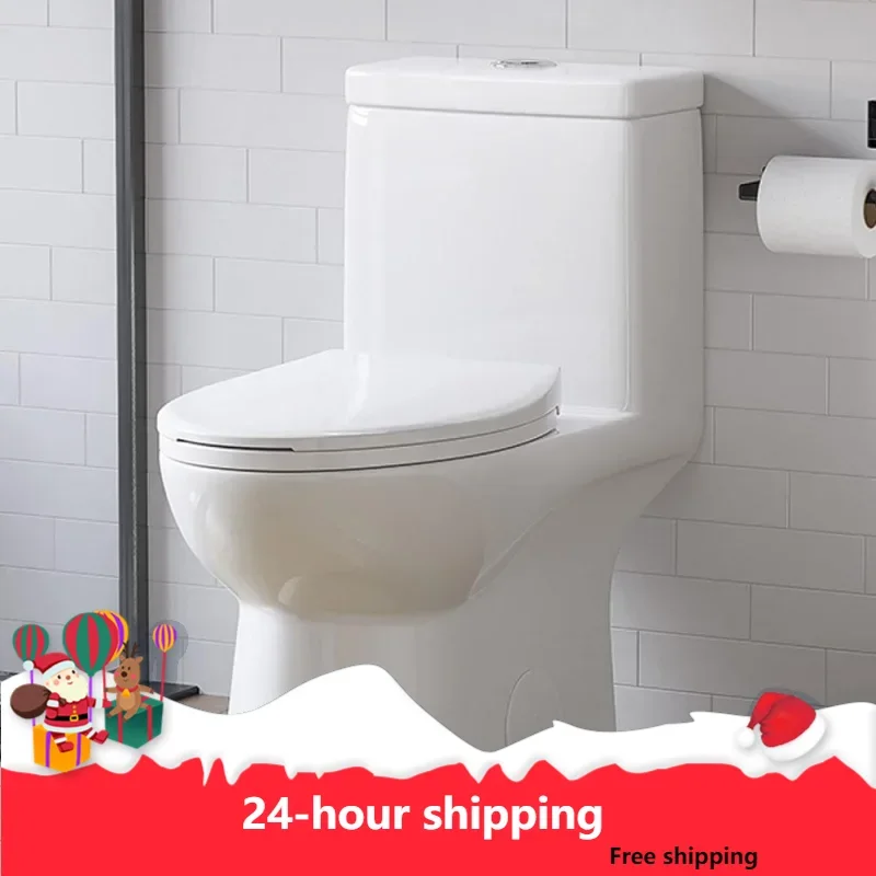 

Elongated One Piece Toilet For Bathroom, Powerful & Quiet Dual Flush Modern Toilet & Soft Closing Seat Include, 12 Rough-In