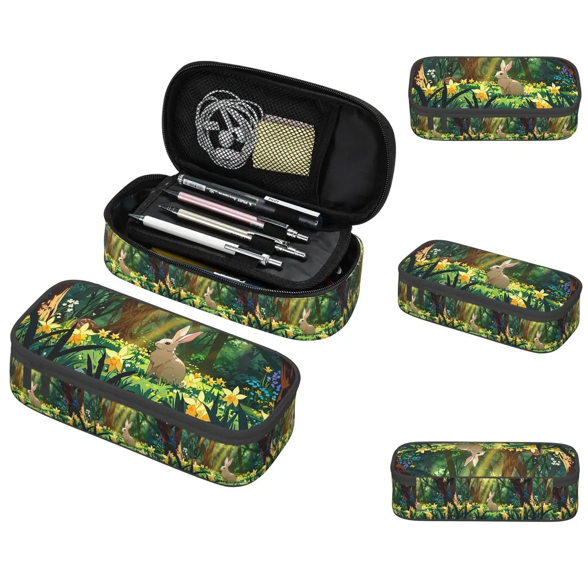 Rabbit In The Forest Anime Pencil Case for Studen School Pen Box Pencil Bag Stationery Supplies Pen Holder Bag