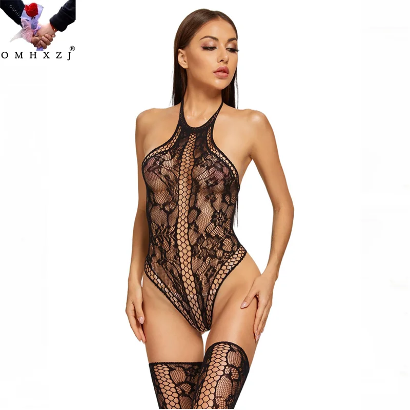 

OMHXZJ EL111 Wholesale hot sexy uniform temptation perspective hollow fishnet stockings set 8815 one size