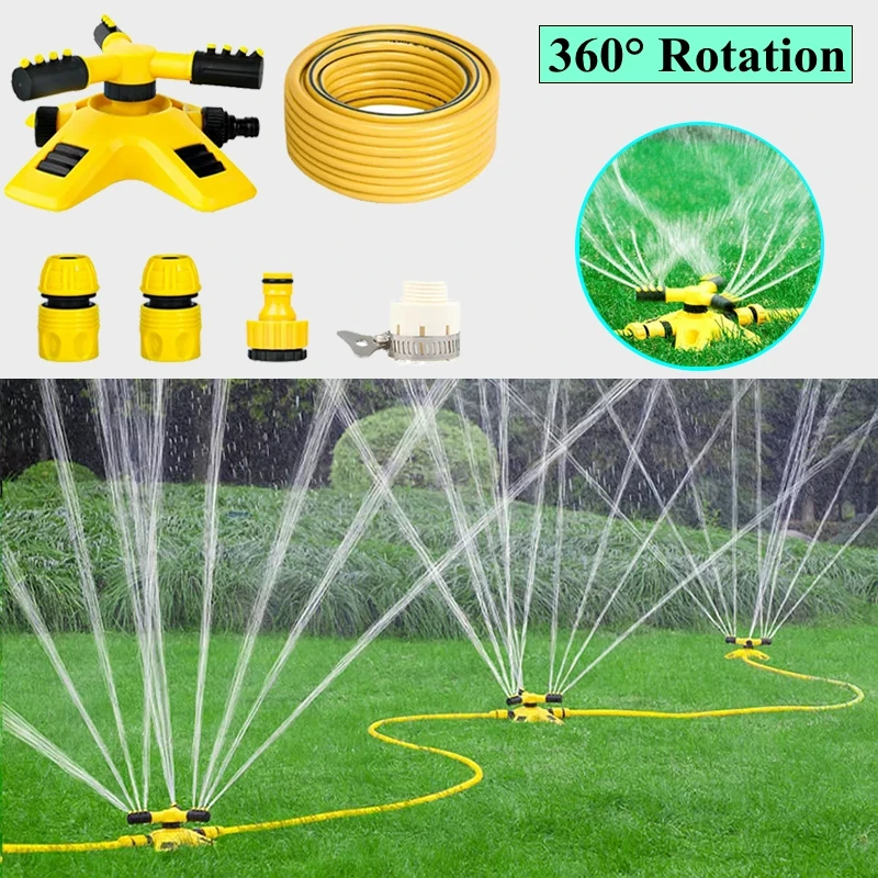 Garden Watering Irrigation Sprinklers 360 Degree Spraying Device Adjustable Irrigation Water Sprayer for Yard Grass Lawn