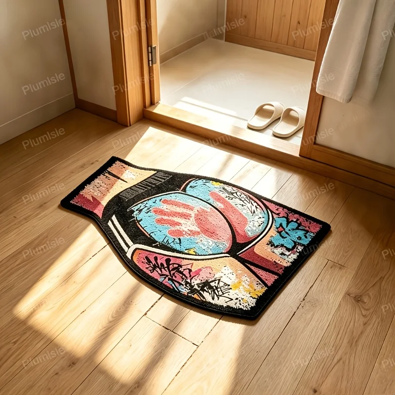 VIKAMA Trendy Irregular-Shaped Carpet Soft Absorbent Bathroom Mat Non-Slip Bedroom & Closet Rug Home Decor