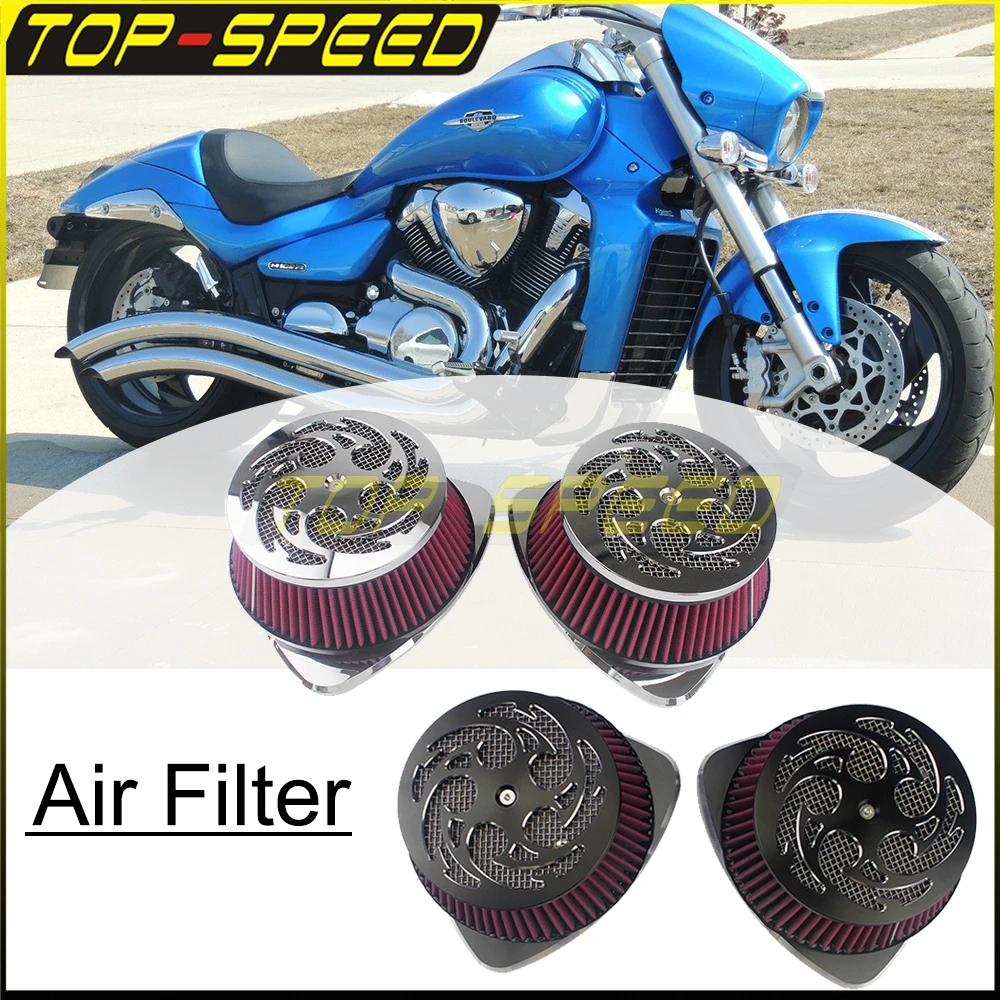 Dual Intake Filter Big Sucker Plus Air Cleaner Kit Intake Filter For Suzuki Boulevard M109R VZR1800 VLR1800 BOSS 1783 2006-2019